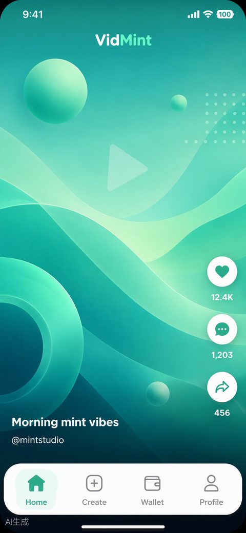 iPhone의 VidMint 숏폼 피드 – 산뜻한 세로 영상 디스커버리