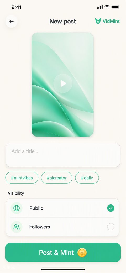 TikTok, Reels, Shorts에 숏폼을 게시하는 VidMint 발행 플로