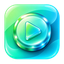 VidMint 앱 로고 – 재생 버튼이 있는 민트 그린 코인